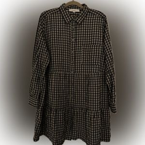 Loft Plaid Shirt Dress XL
